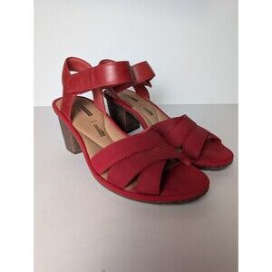 Clarks By Collection Soft Cushion Heels Red Women's Size 7.5 M